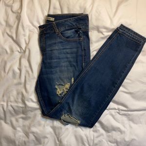 Size 12 Refuge Dark blue distressed jeans.